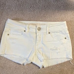 White denim cutoffs